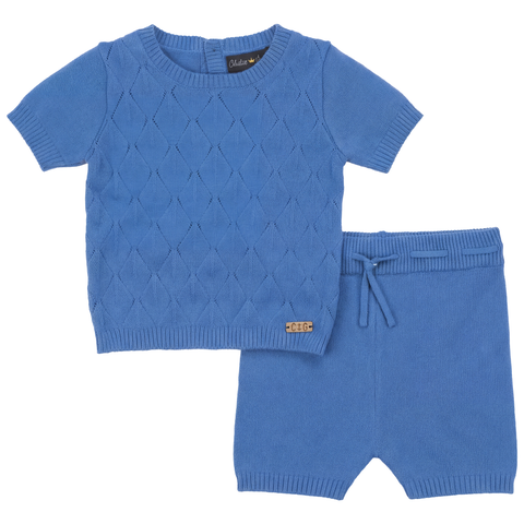 Baby Diamond Knit 2-Piece Set - River Mauve