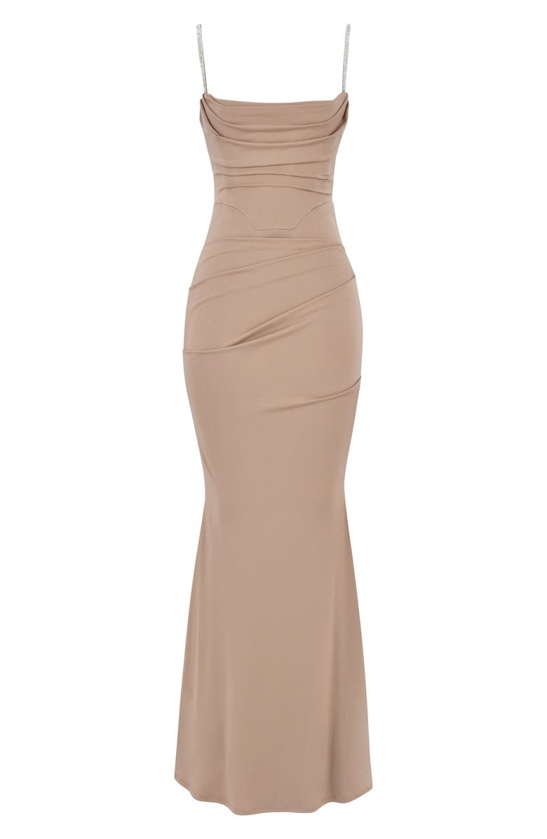 HOUSE OF CB Milena Jersey Corset Maxi Dress, Alternate, color, Almond