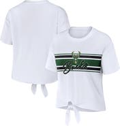 WEAR by Erin Andrews Women's WEAR by Erin Andrews White Milwaukee Bucks Tie-Front T-Shirt