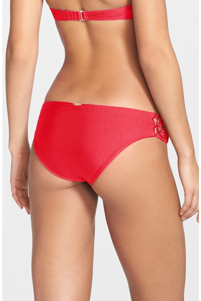 'Flower Crochet' Bikini Bottoms, Alternate, color, BOMBSHELL RED