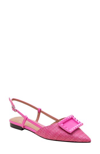 Linea Paolo Carmen Slingback Pointed Toe Flat In Pink