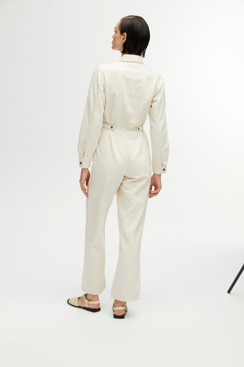 Gabardine Jumpsuit, Alternate, color, Open White