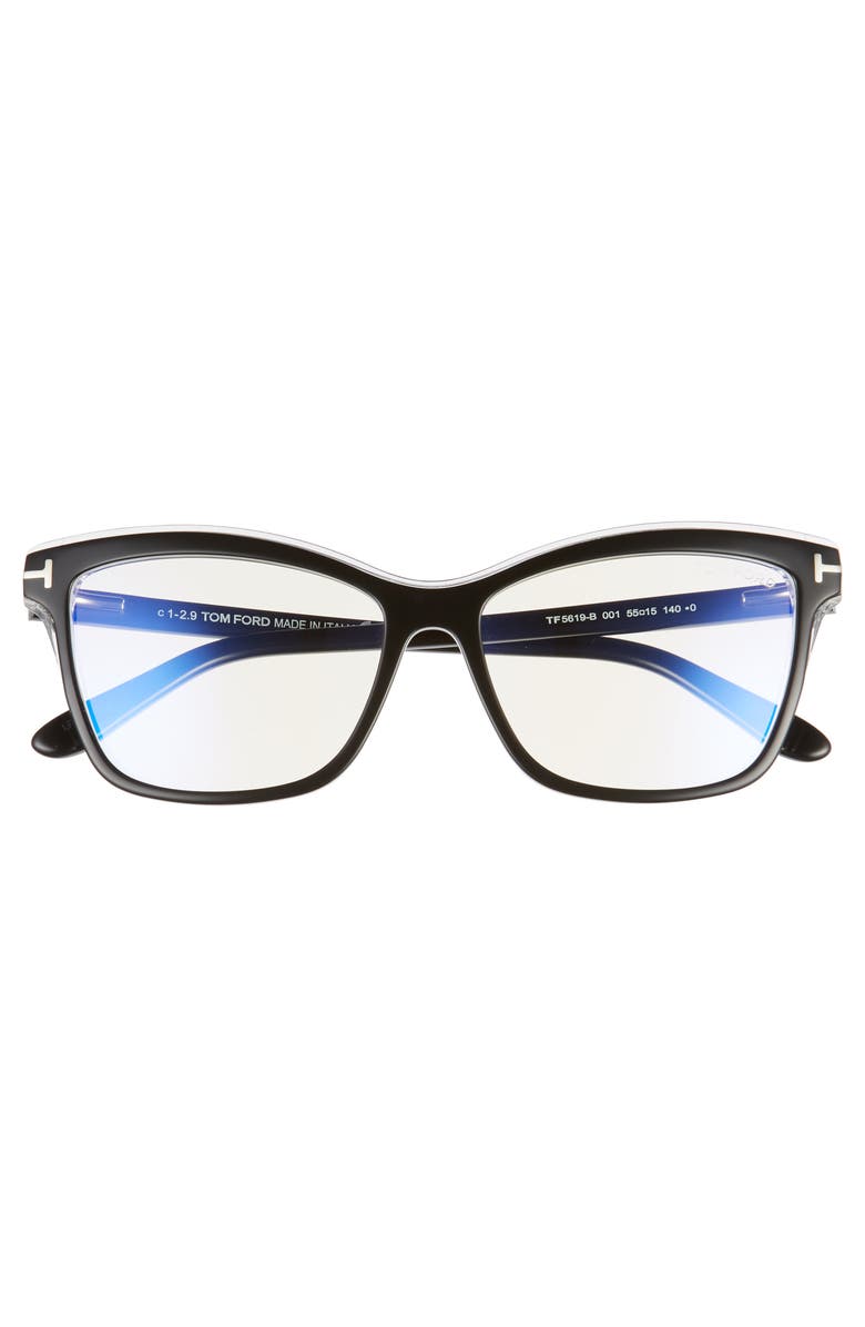 TOM FORD 55mm Blue Light Blocking Optical Glasses, Alternate, color, 