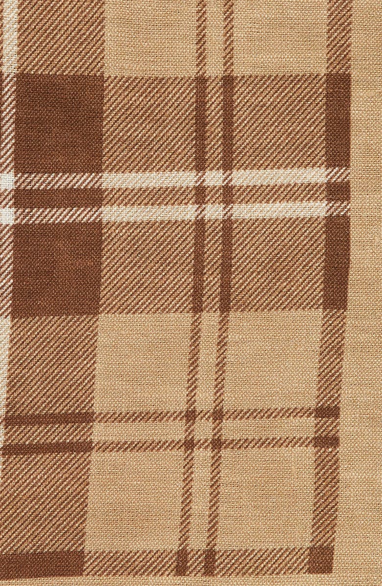 Ralph Lauren Purple Label Plaid Linen Pocket Square, Alternate, color, 