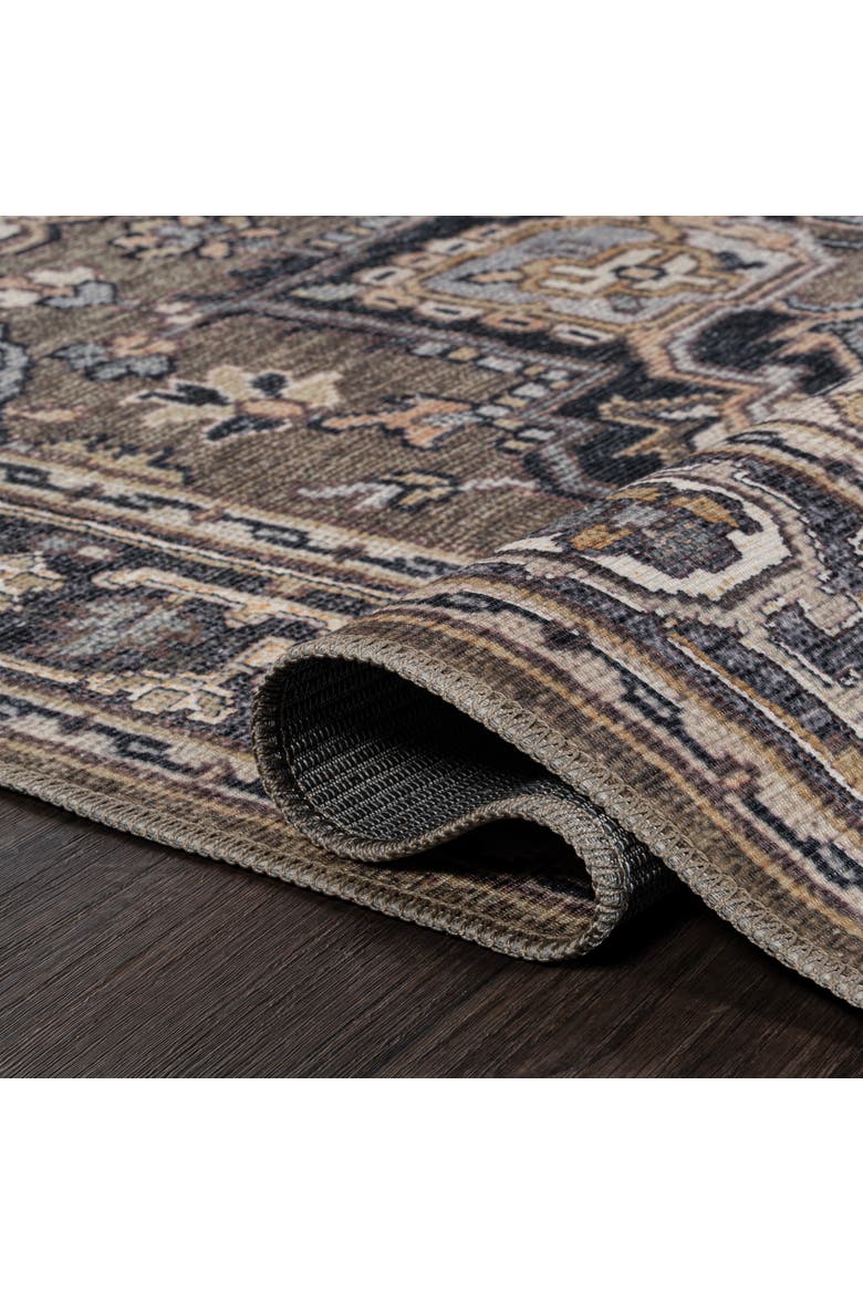 Cirali Ornate Large Medallion Machine-Washable Area Rug, Alternate, color, Green/Navy/Cream