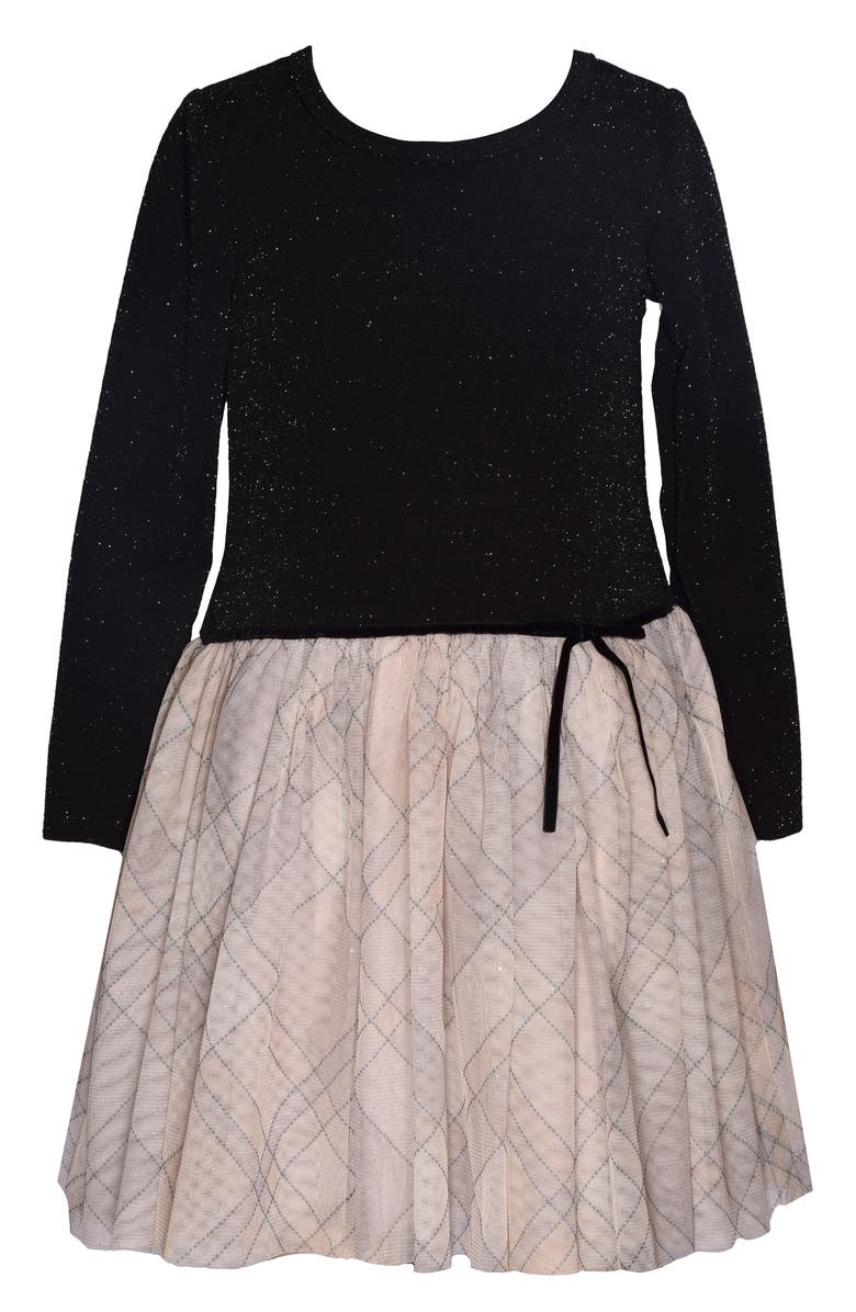 Bonnie Jean Kids' Mixed Media Ballerina Dress, Main, color,