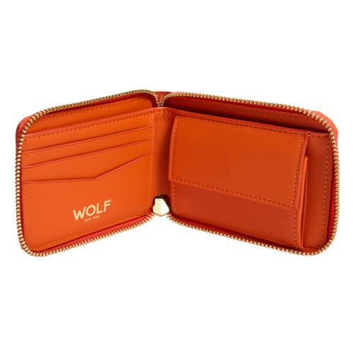 Wolf Signature Zip Wallet In Orange