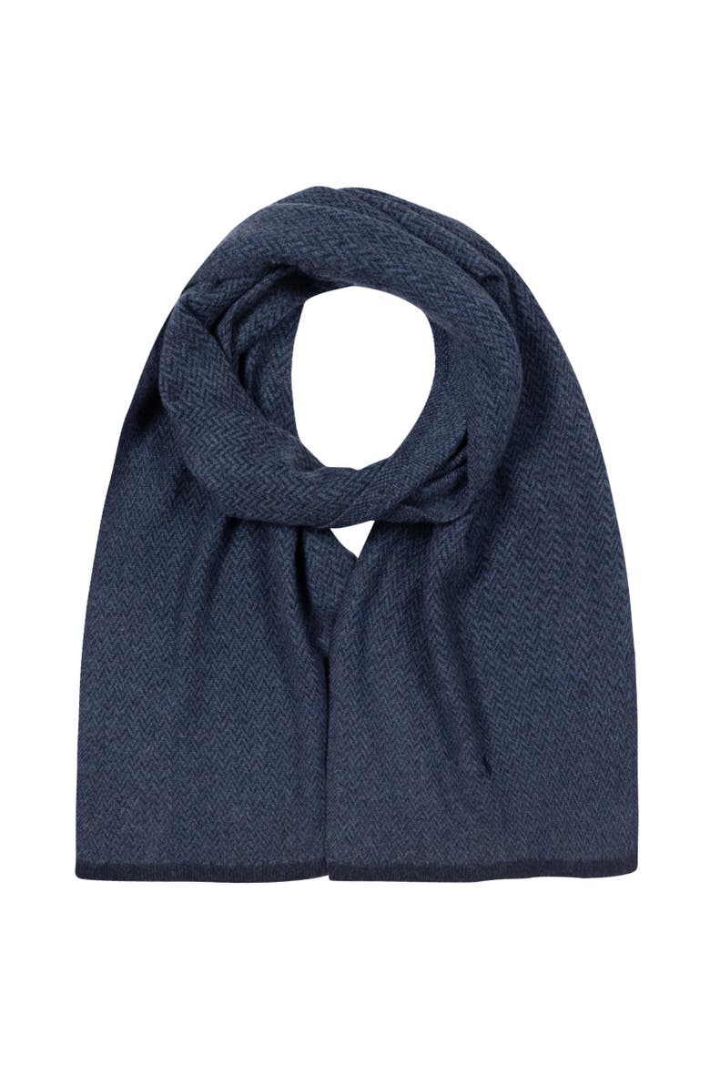 Knit Menswear Scarf, Main, color, Navy Herringbone