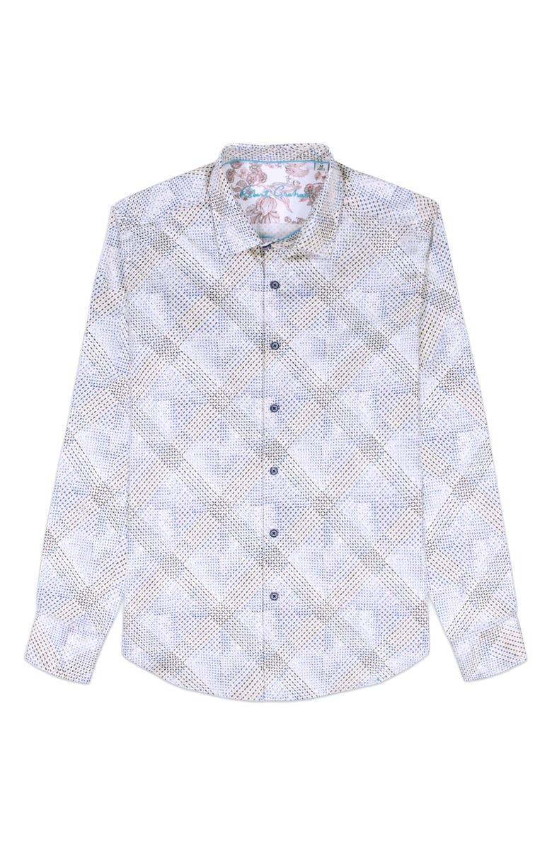 Robert Graham Shillibeer Stretch Cotton Button-Up Shirt, Alternate, color, Blue Multi