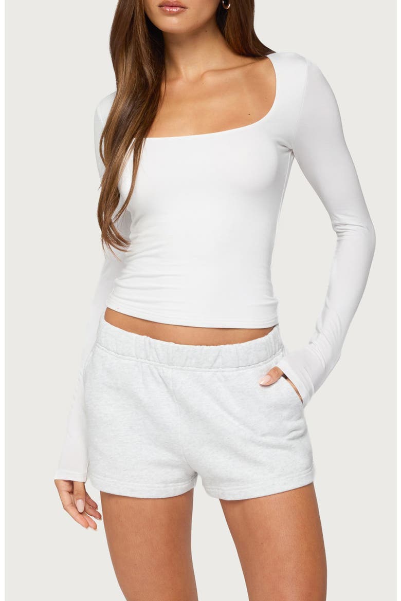 Jeana Scoop Neck Long Sleeve T-Shirt, Main, color, WHITE