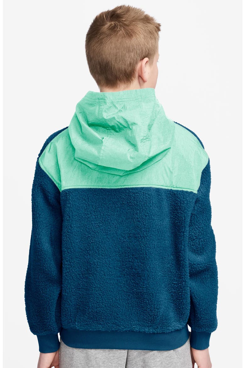 Kids' Club Fleece Hoodie, Alternate, color, GREEN ABYSS/ MINT FOAM/ WHITE
