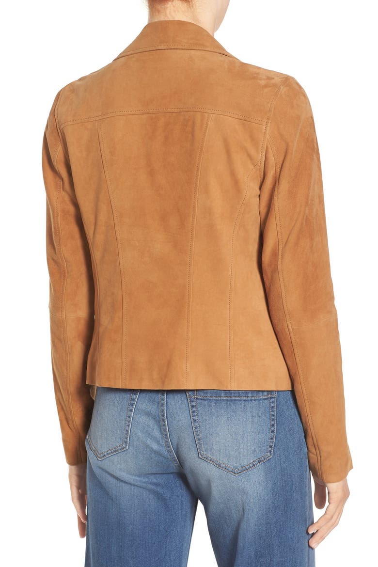 Suede Moto Jacket, Alternate, color, TAN COGNAC