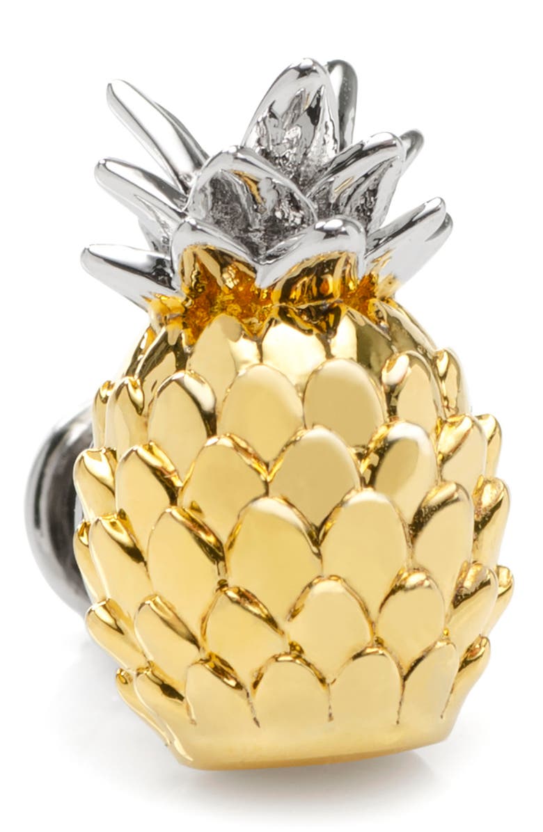 Cufflinks, Inc. 3D Pineapple Lapel Pin, Main, color, Gold