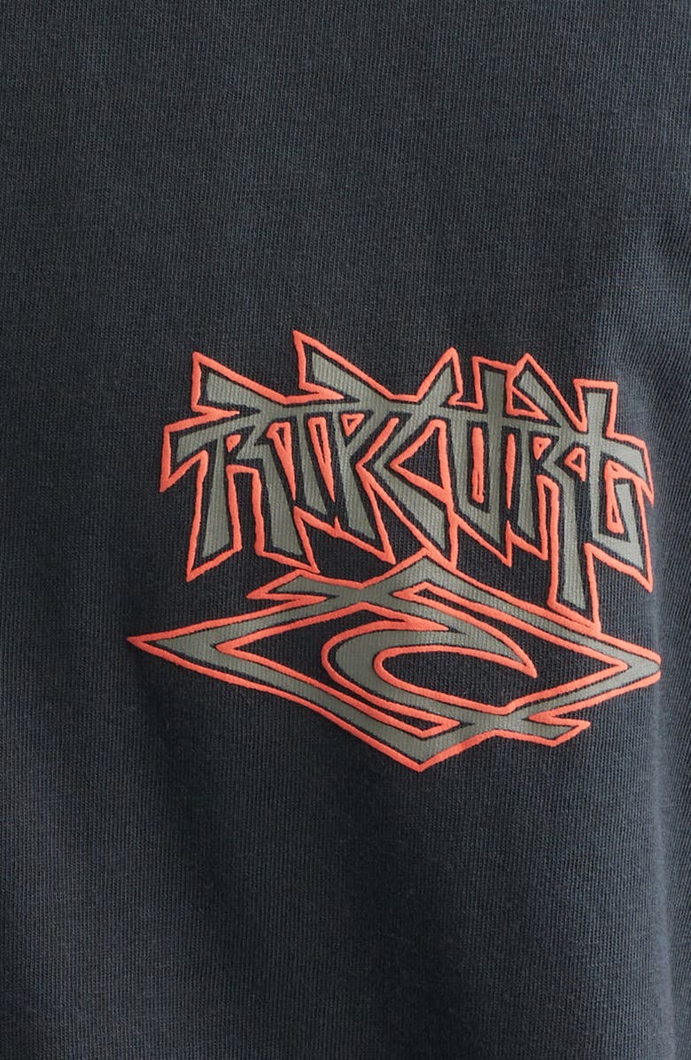 Rip Curl Liquid Trips Arch Cotton Graphic T-Shirt, Alternate, color, Washed Black