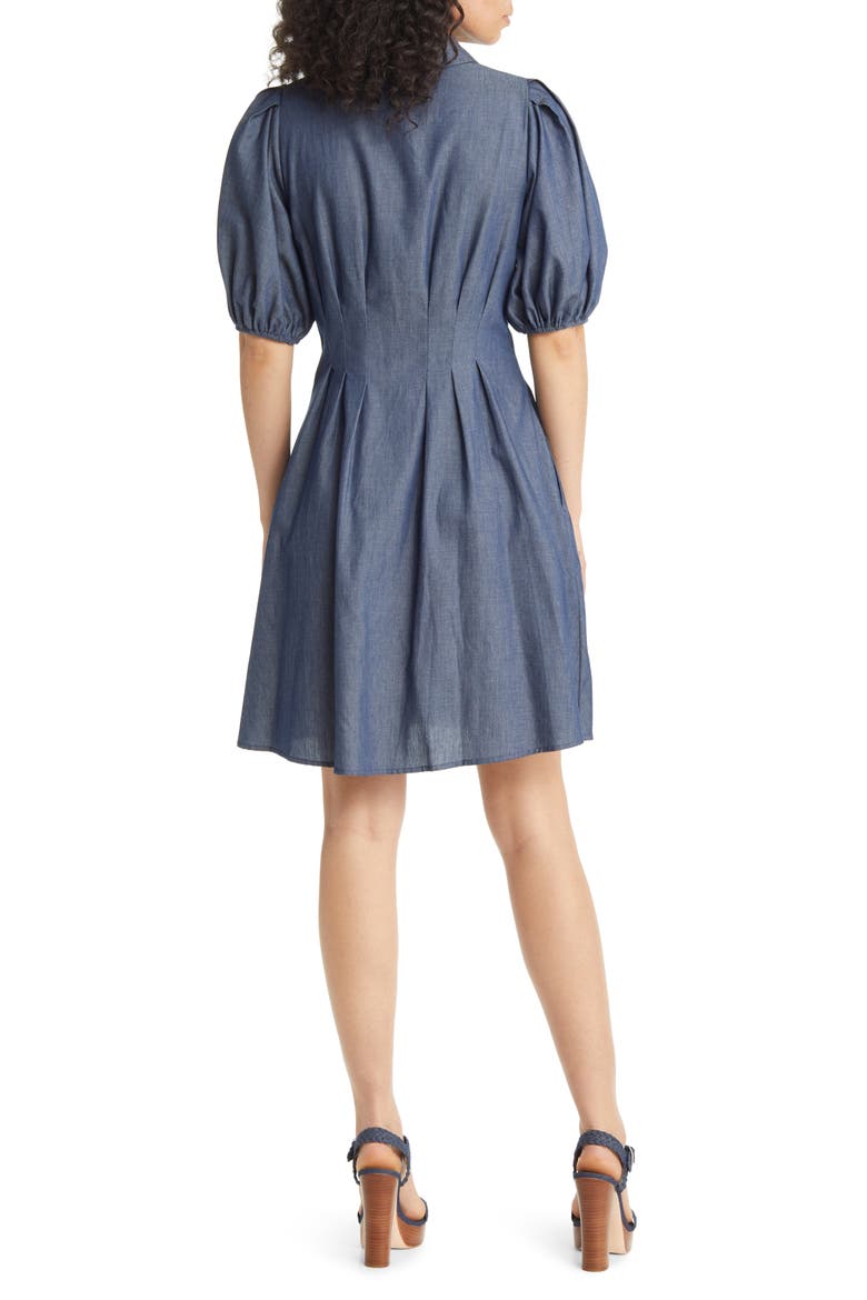 Puff Sleeve Shirtdress, Alternate, color, DENIM