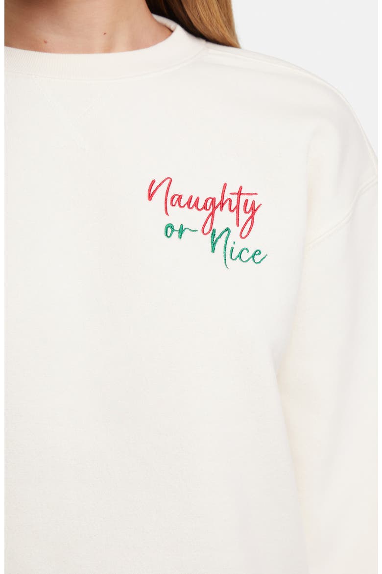 Charlie Naughty or Nice Sweatshirt, Alternate, color, EGGNOG