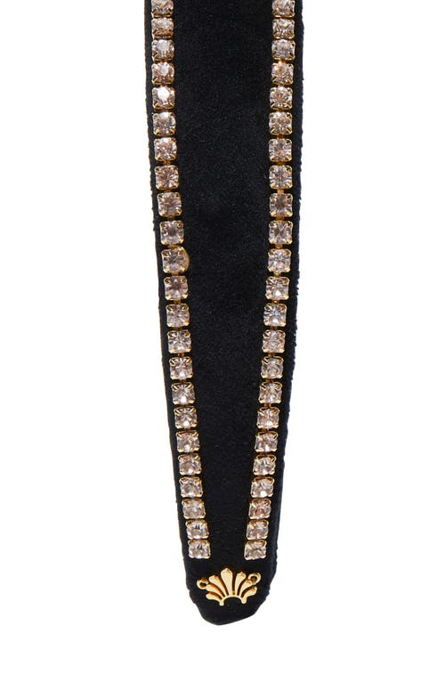Lele Sadoughi Bessette Crystal Edge Velvet Headband In Black