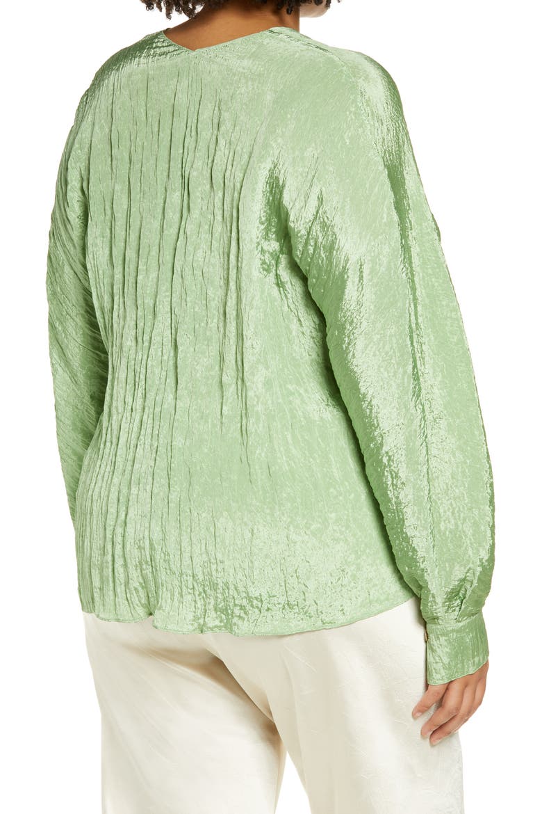 Double V-Neck Blouse, Alternate, color, PISTACHIO