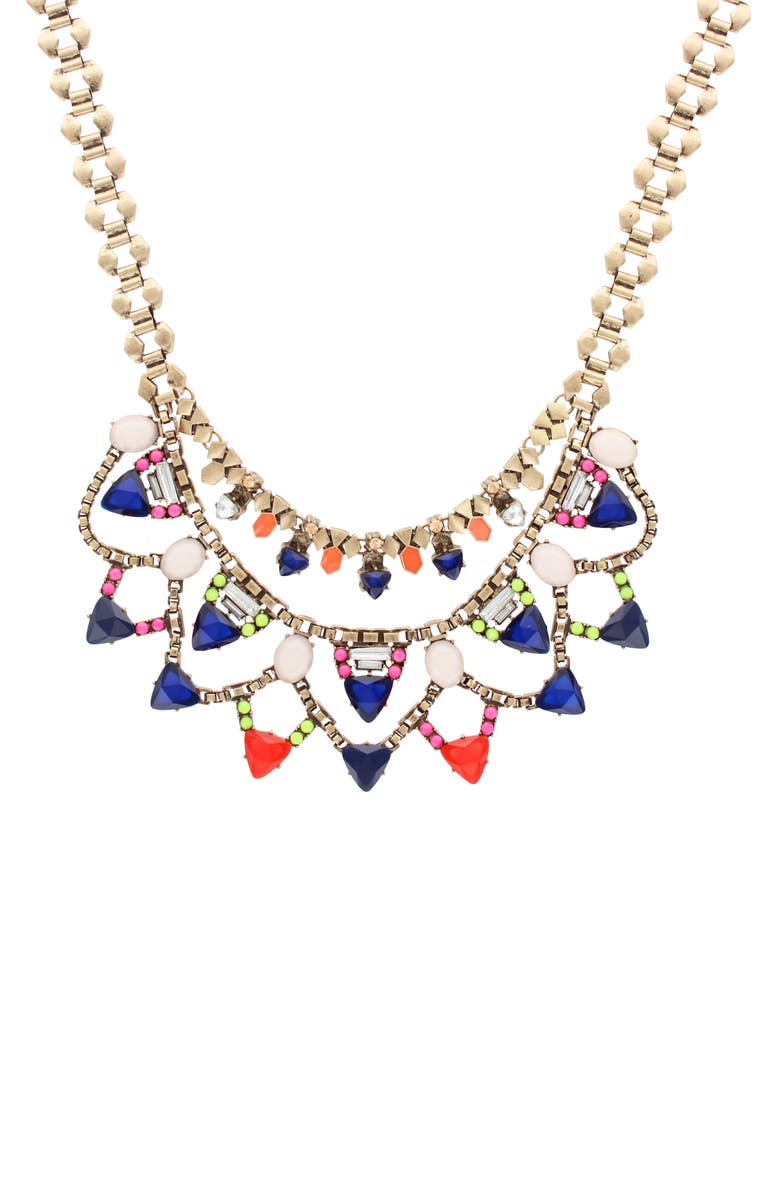 OLIVIA WELLES Talia Layer Necklace, Main, color, Burnished Gold / Multi