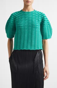 Pleats Please Issey Miyake Colorful Mushroom Knit Top