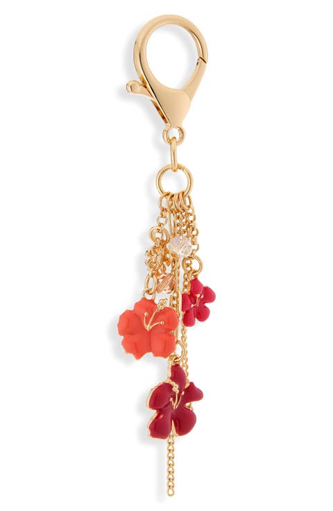Hibiscus Flower Beaded Bag Charm