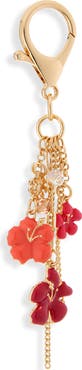 Leith Hibiscus Flower Beaded Bag Charm