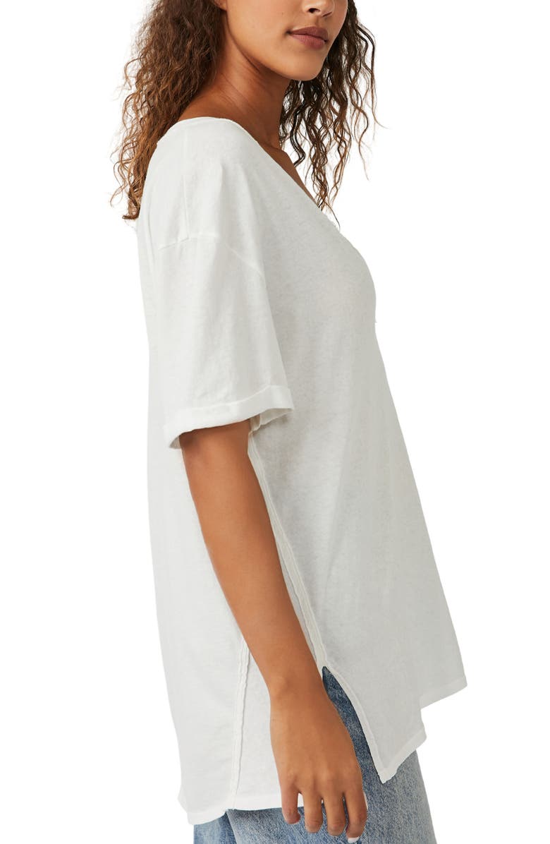 Free People Keep Me V-Neck Cotton T-Shirt, Alternate, color,