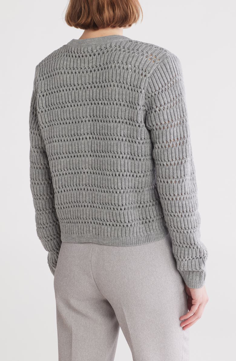 Calvin Klein Button Front Open Crochet Cardigan, Alternate, color,