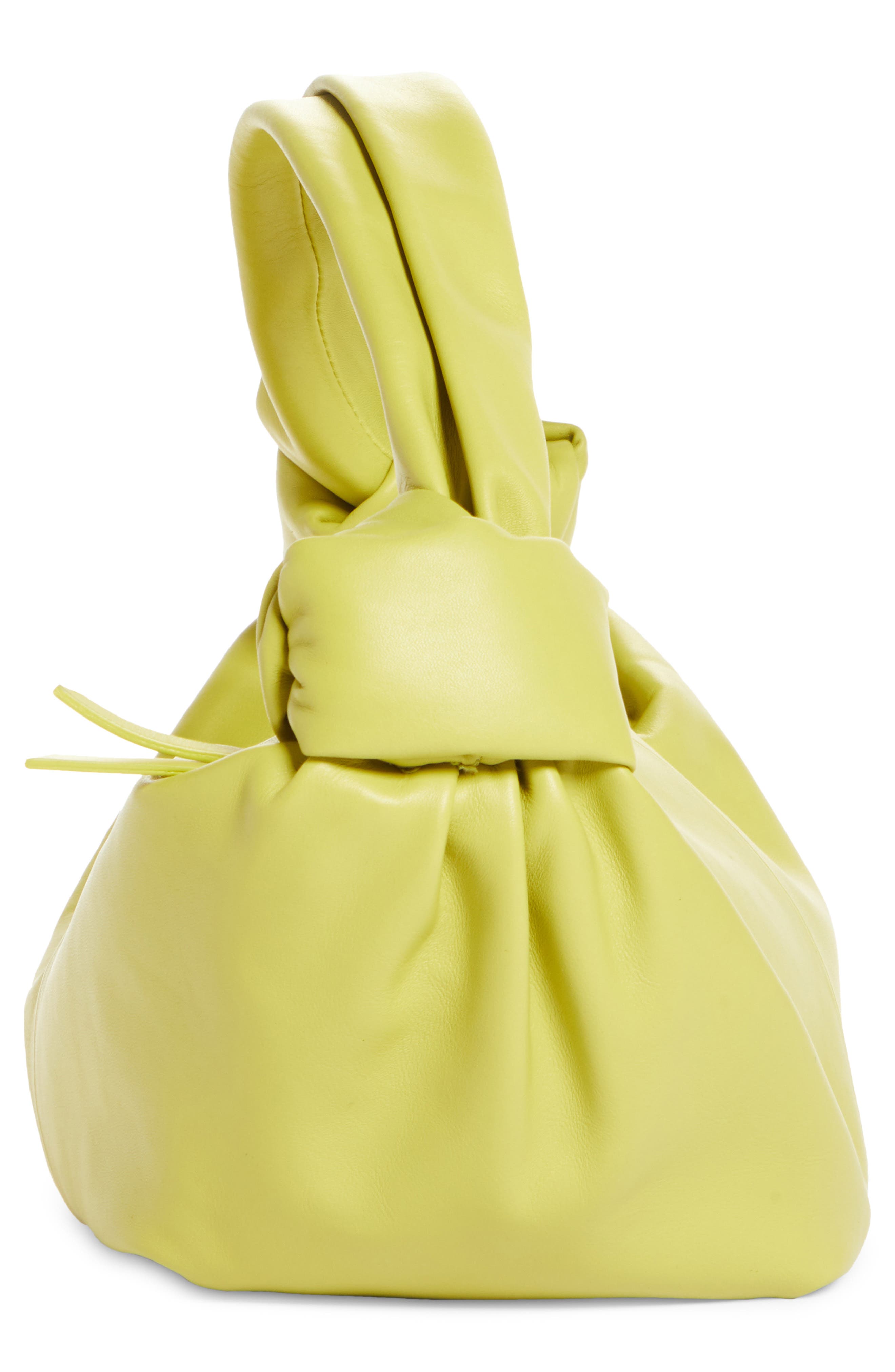 Mini Leather Hobo, Alternate, color, KIWI/ GOLD