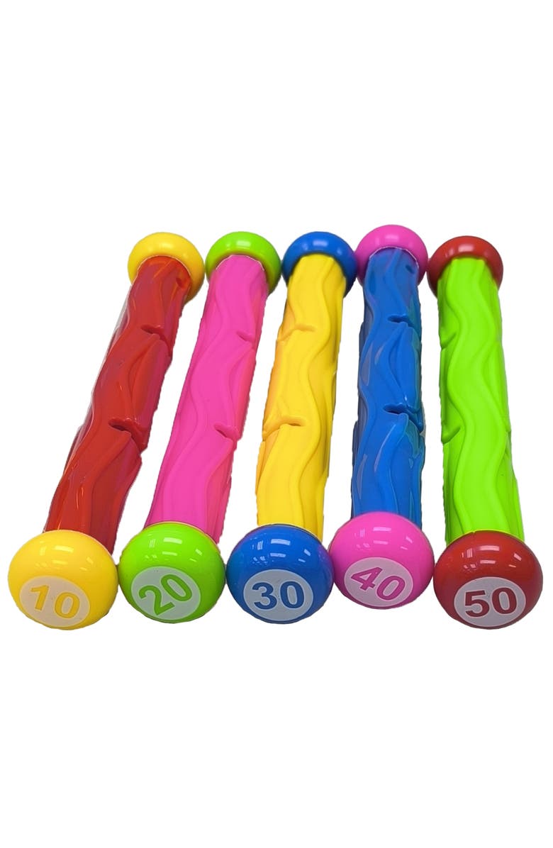 RIPPLE Rainbow Dive Sticks 5 Piece Pool Toys, 8+, Alternate, color, Multicolored