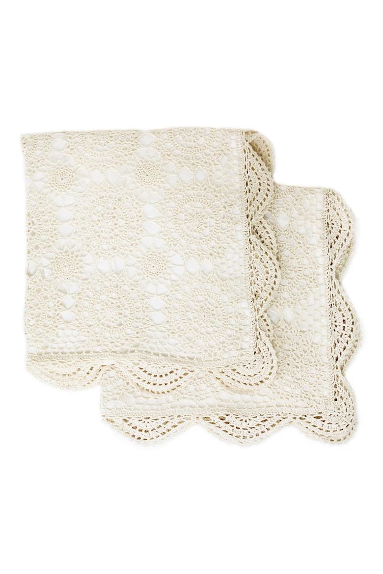 Handstitched 2-Pack Crochet Shams, Main, color, BEIGE