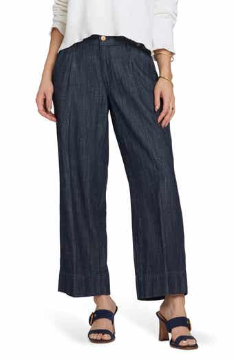 Teresa Pleated High Waist Wide Leg Ankle Jeans