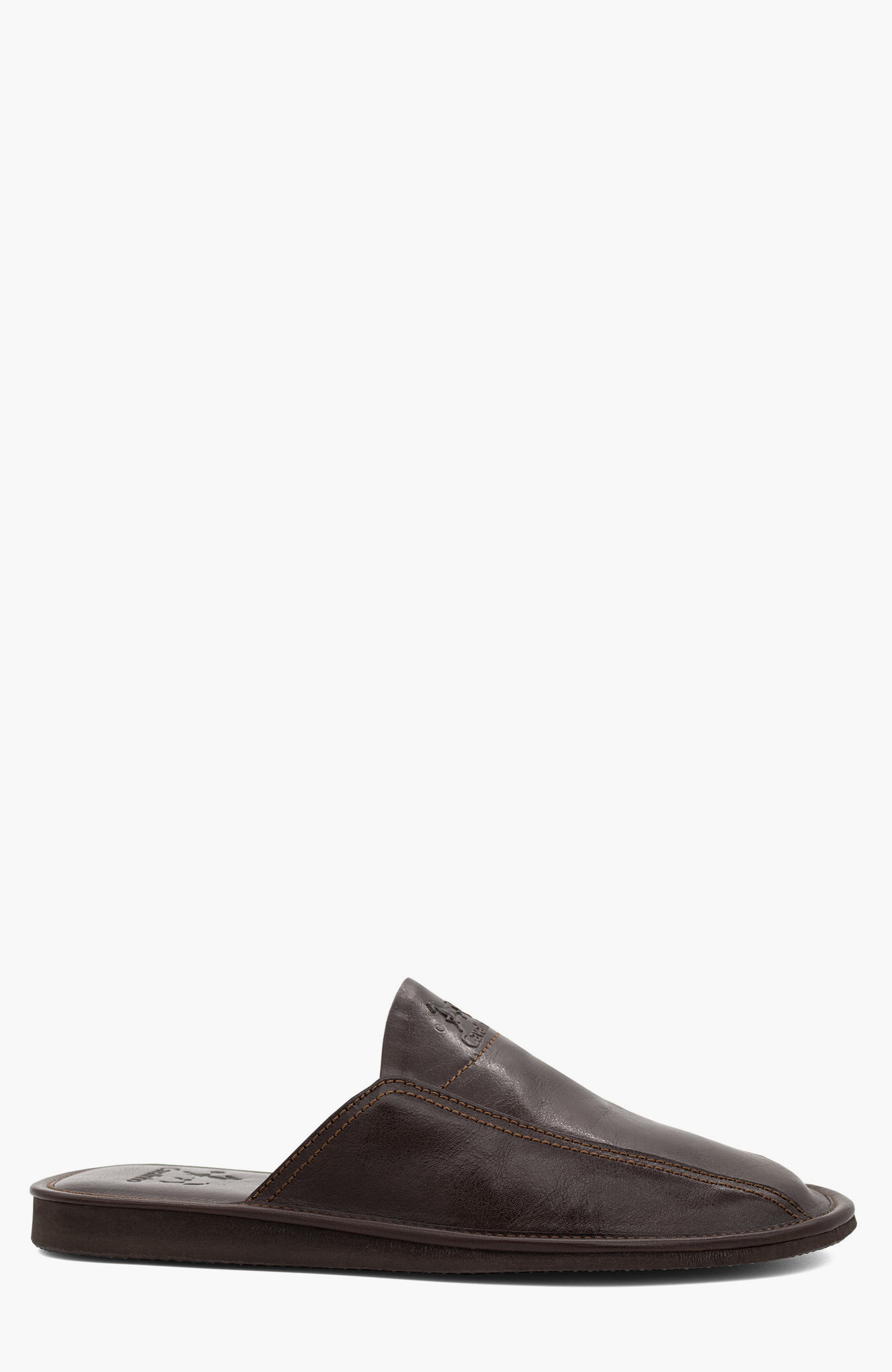 Gentleman Leather House Slippers 102, Main, color, Brown