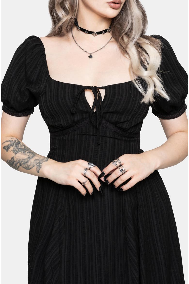 Fenella Keyhole Midi Dress, Alternate, color, Black