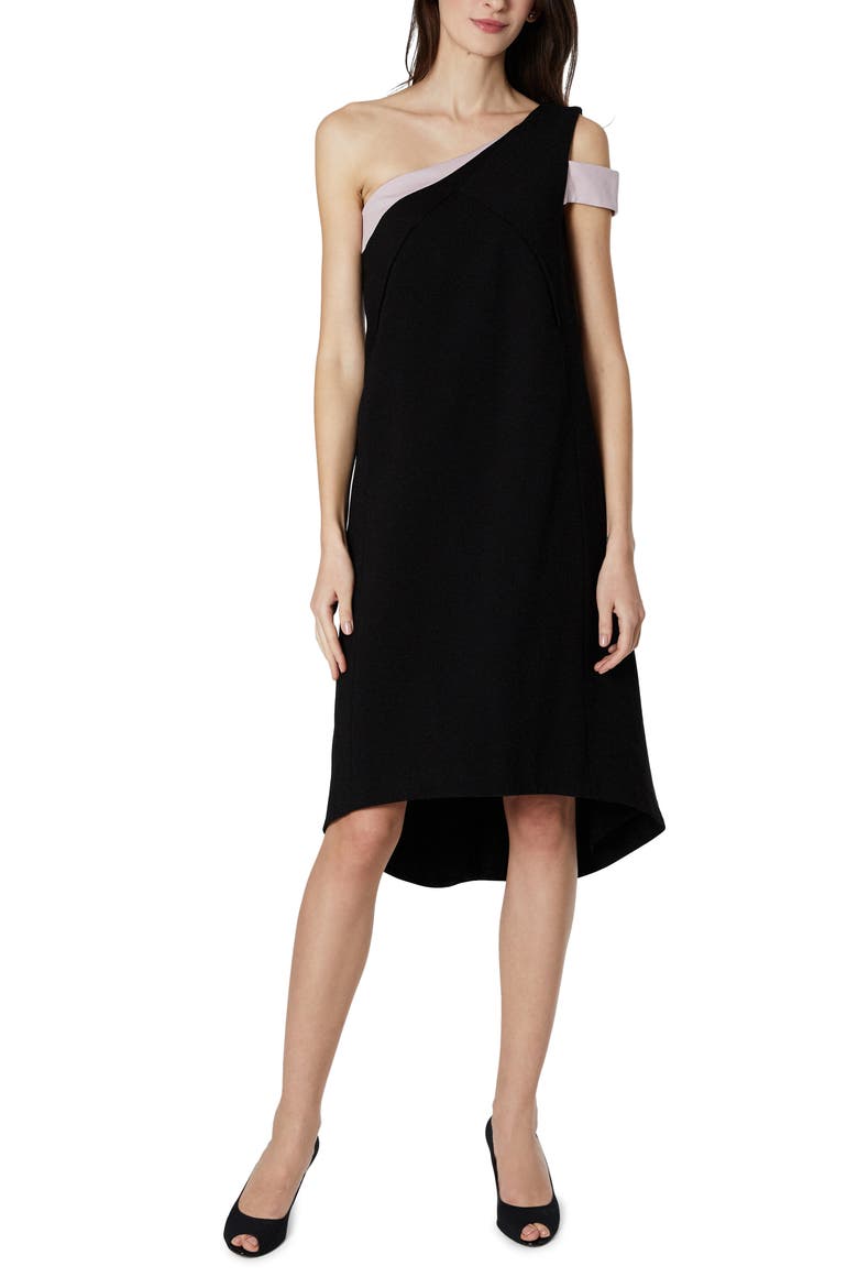 Karolina One-Shoulder Maternity/Nursing Dress, Main, color, BLACK