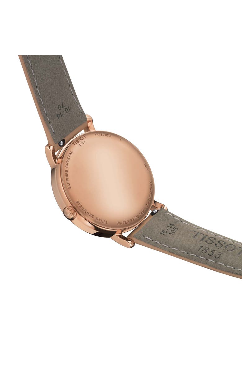 Tissot Everytime Leather Strap Watch, 34mm, Alternate, color, Beige