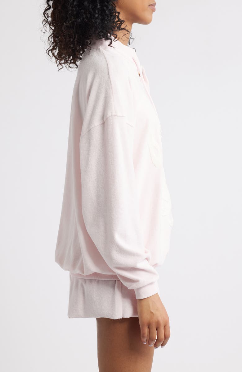 BOYS LIE In Denial Logo Appliqué Henley Sweatshirt, Alternate, color, Pink