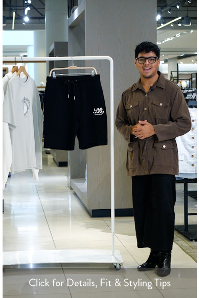 Diagonal Logo Cotton French Terry Sweat Shorts video