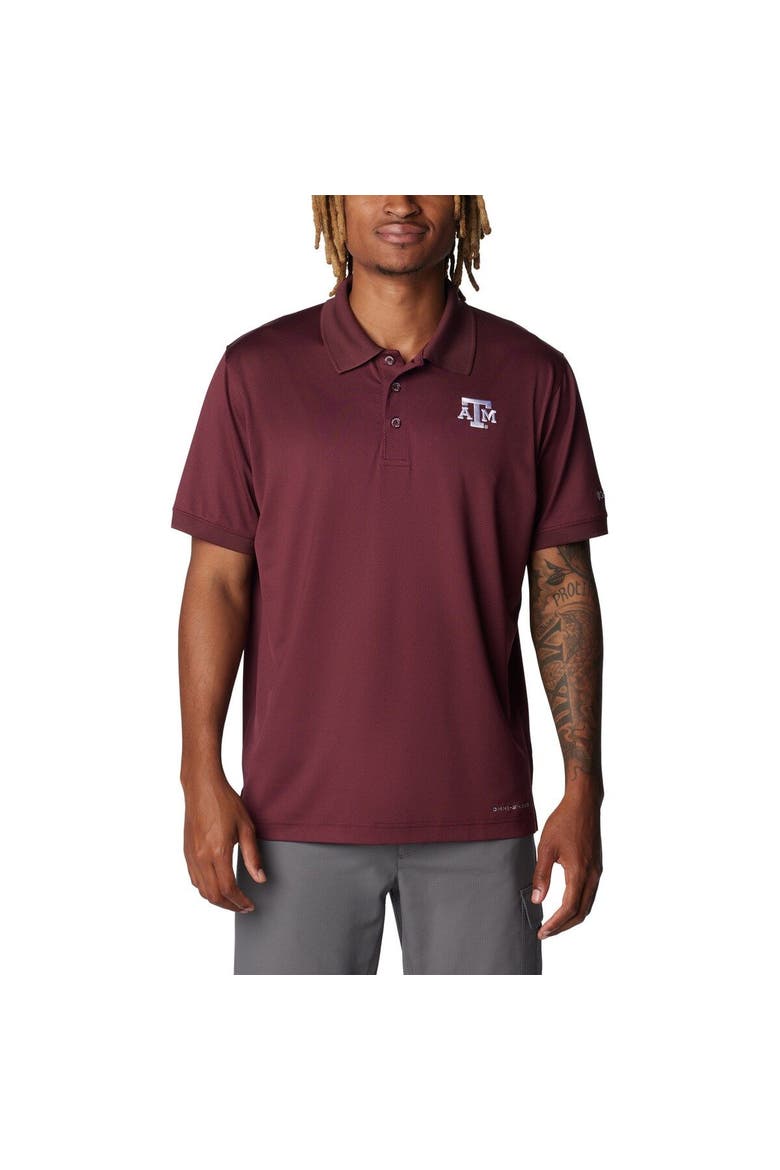 Men's Columbia Maroon Texas A&M Aggies PFG Tamiami Omni-Shade Polo, Main, color, Maroon