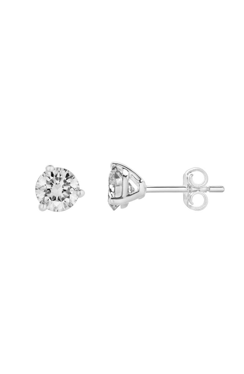 LuvMyJewelry Isuma 14K Gold Lab Grown Round Solitaire Diamond Earrings - 1 Cts, Main, color, 14K White Gold
