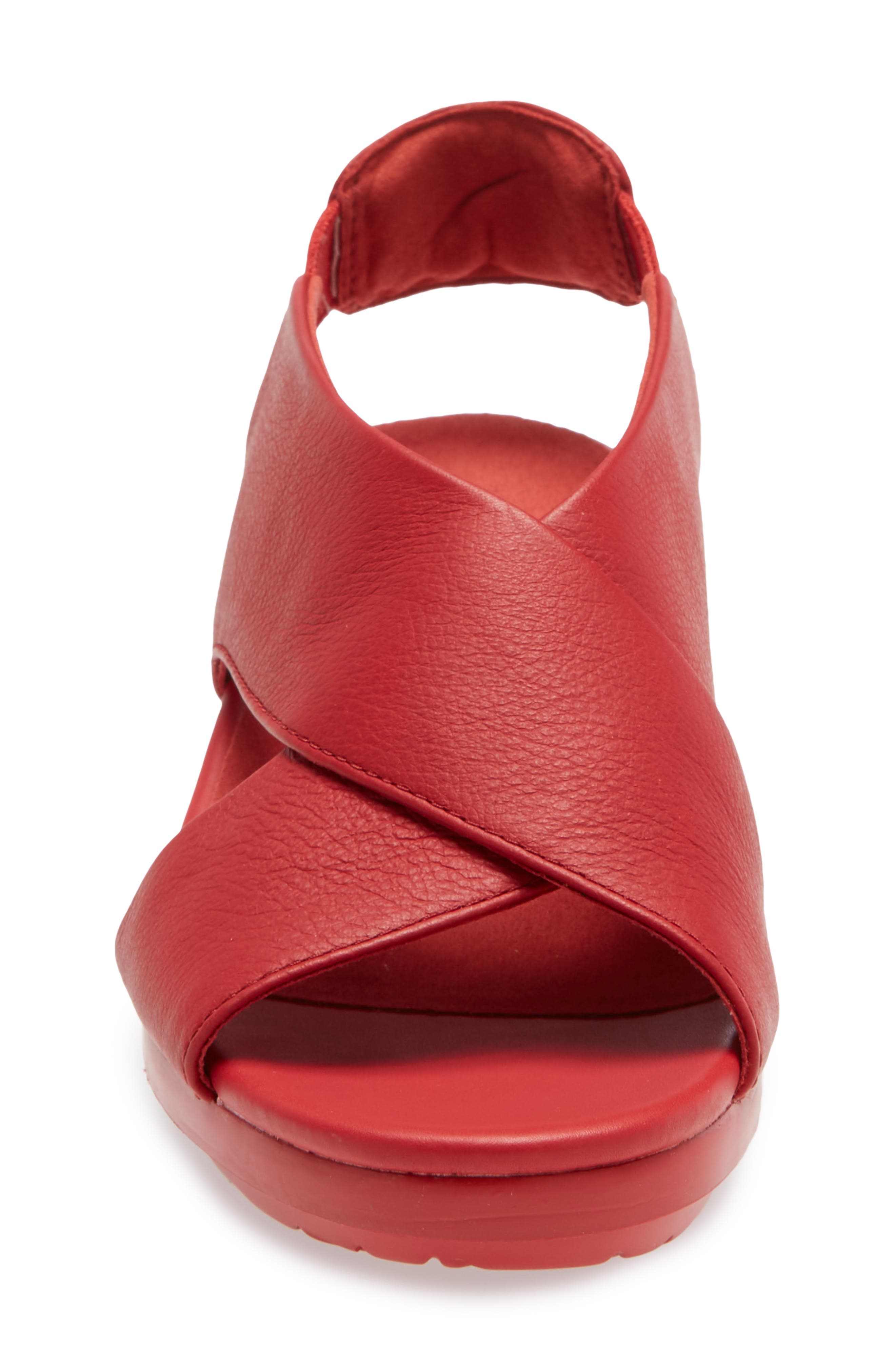 Balloon Slingback Wedge Sandal, Alternate, color, NEW RED LEATHER