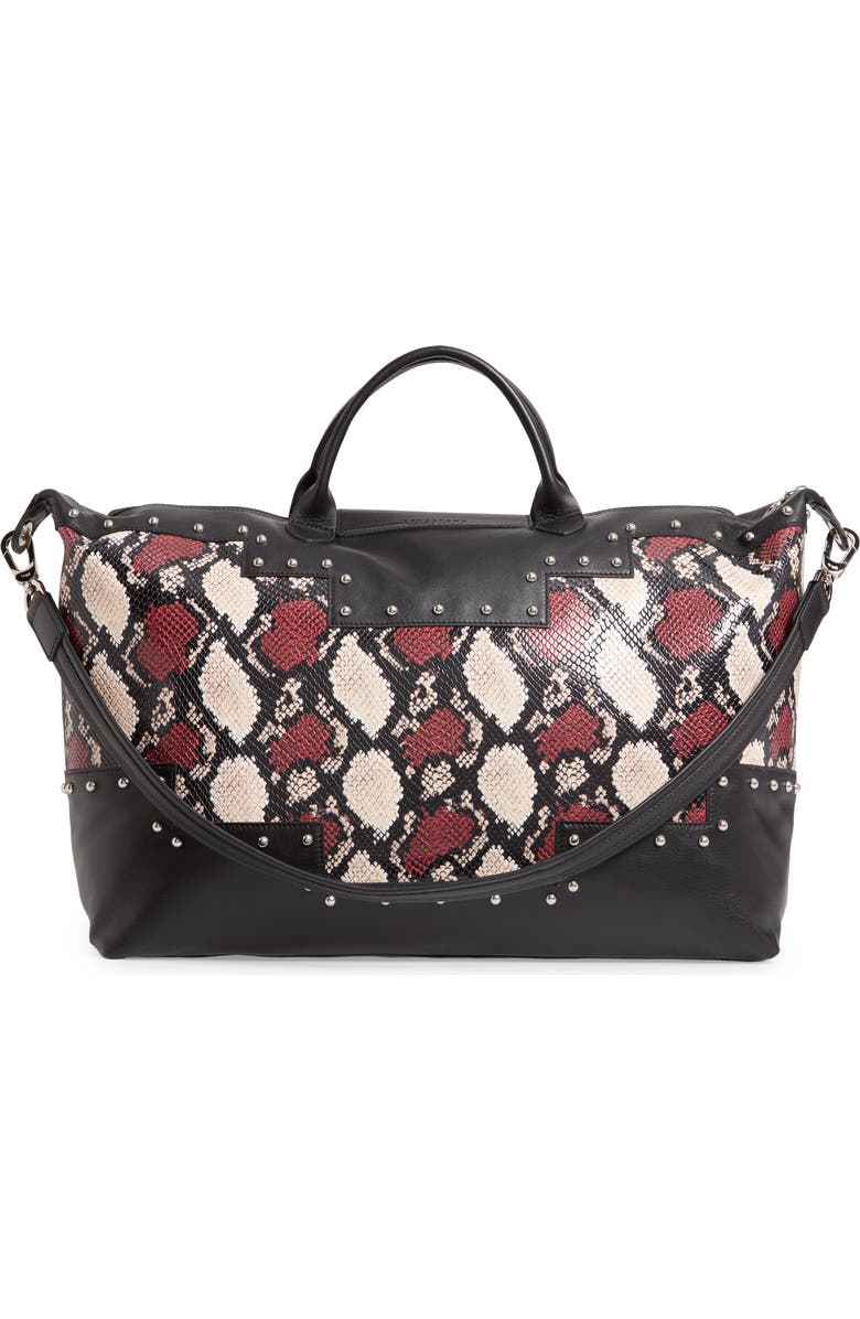 Longchamp Le Pliage Python Embossed Leather Satchel, Alternate, color,