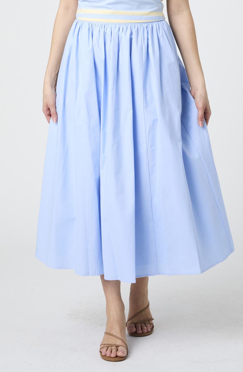 French Connection Cotton Poplin Maxi Skirt, Main, color, Cashmere Blue