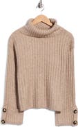 T Tahari Chunky Rib Turtleneck Sweater