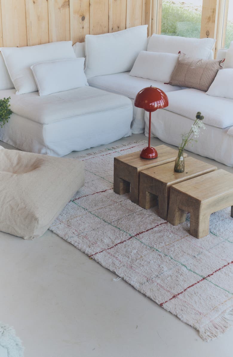 Lorena Canals Color Lines Cotton Blend Washable Play Rug, Alternate, color, Natural