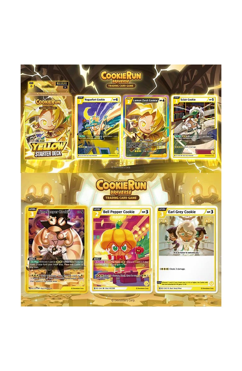 DevSisters CookieRun Braverse Trading Card Game, Starter Deck Yellow, Defensive Game Play, Alternate, color, Multicolored