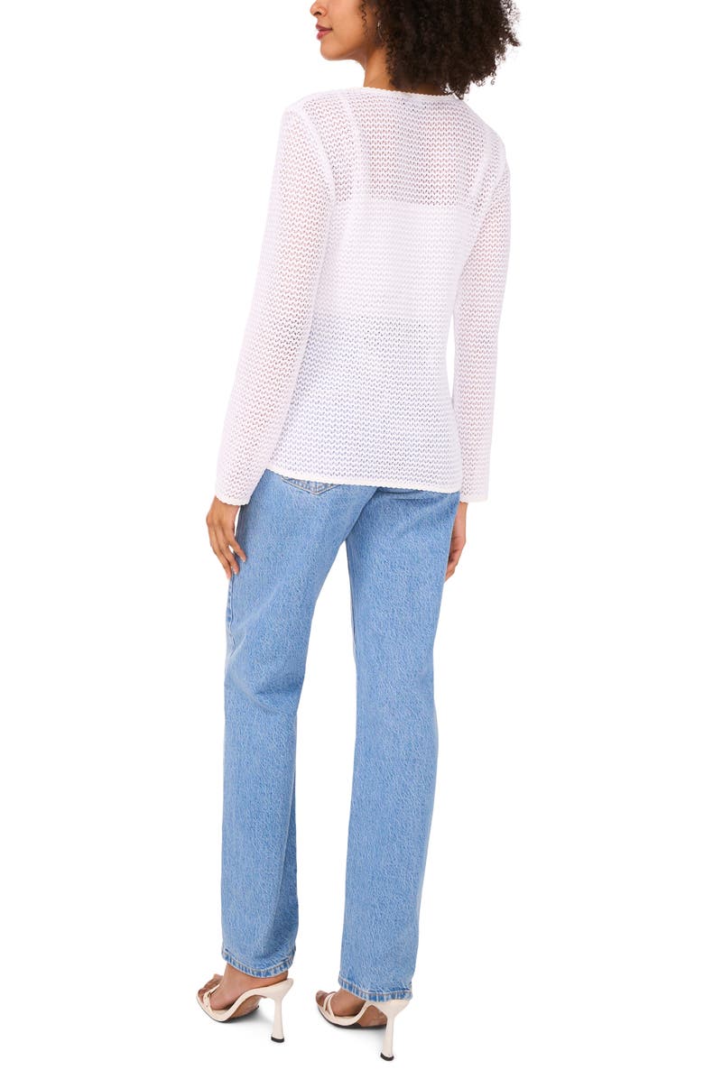 1.STATE Front Tie Open Knit Cardigan, Alternate, color, Ultra White