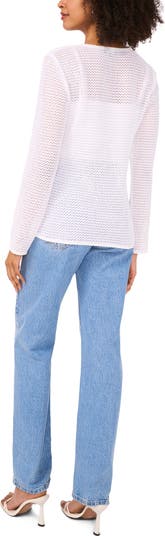Pointelle Tie Front Crop Cardigan