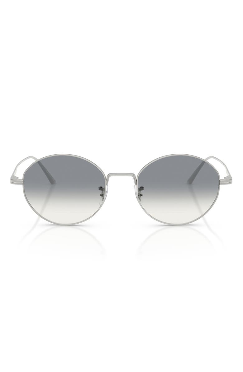 Oliver Peoples 50mm Khaite Round Sunglasses, Main, color, Silver / Grey Gradient