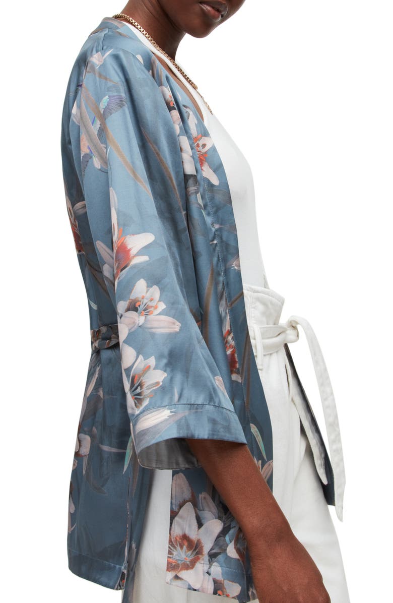 AllSaints Carina Kuroyuri Satin Wrap, Alternate, color, Blue